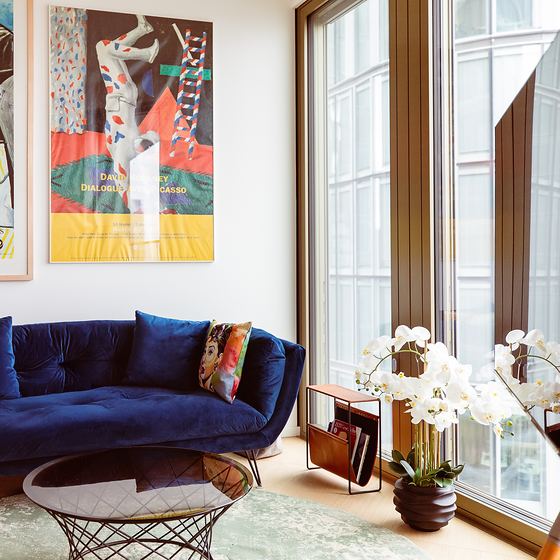 Wohnzimmer des Business Apartments im Quartier FOUR