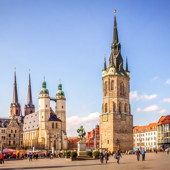 Der Marktplatz von Halle an der Saale